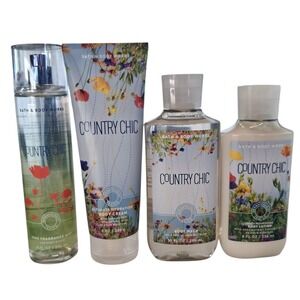 RARE Bath & Body Works Womens Country Chic 4pcs Full Size Bundle  Skincare NWT